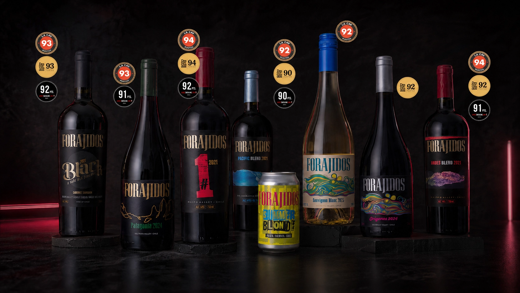 Portafolio completo de vinos y cervezas Forajidos